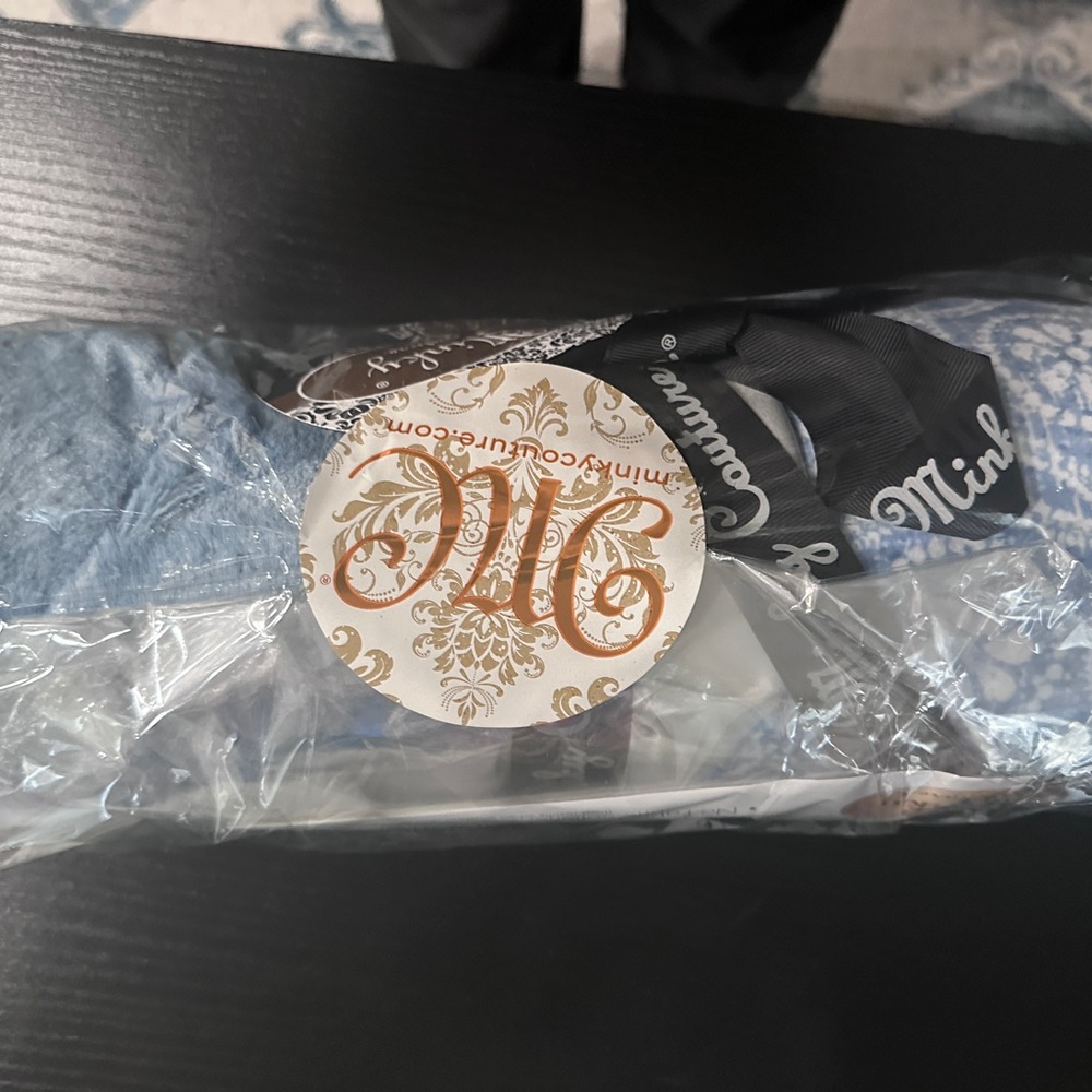 Mink Couture Blue Kaleidoscope Blanket -Floral Spring/Easter Throw